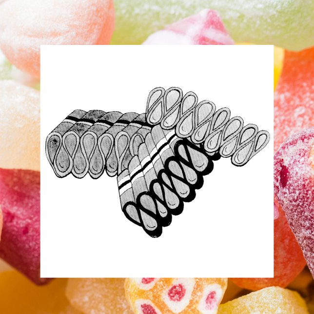 Old Fashioned Ribbon Candy Christmas Sweet Shop Rubber Stamp (Ribbon candy stamp)