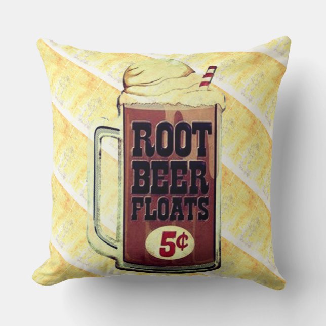 Old Fashioned Root Beer Float Pillow (Front)