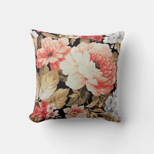 Old-fashioned Rose Floral Cushion