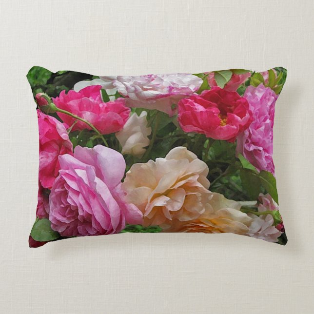 Old Fashioned Roses Accent Pillow (Front)