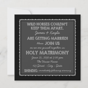 Old Fashioned Rustic Country Chalkboard Wedding Invitation