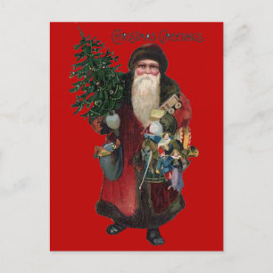 Old Fashioned Santa Claus Holiday Postcard