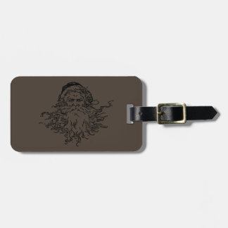Old-Fashioned Santa Taupe Luggage Tag