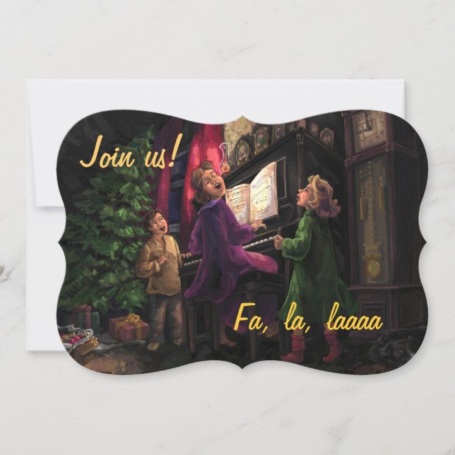 Old Fashioned Sing Along Party Invitation (Front)
