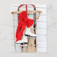 Old Fashioned Sled with Ice Skates