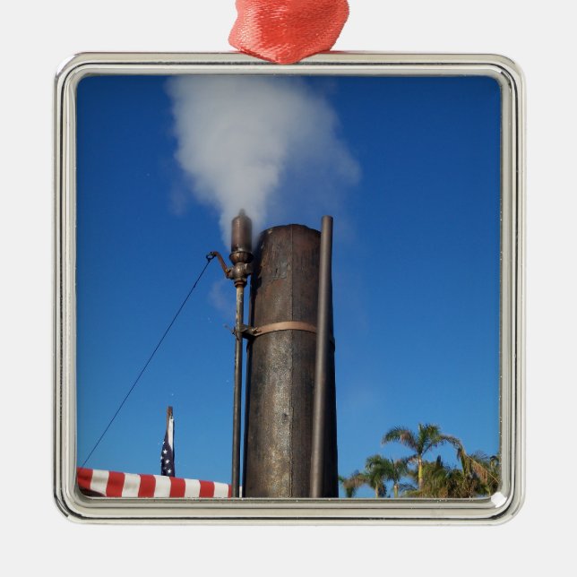 Old Fashioned Steam Whistle Metal Tree Decoration (Front)