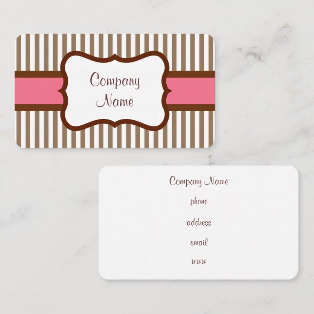 Old Fashioned Striped Business Card (Front/Back)