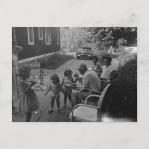 Old fashioned summer picnic fun postcard