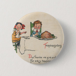 old fashioned thanksgiving 6 cm round badge