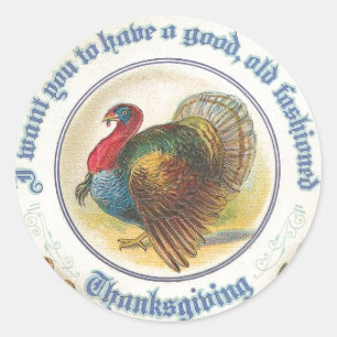 Old Fashioned Thanksgiving Classic Round Sticker