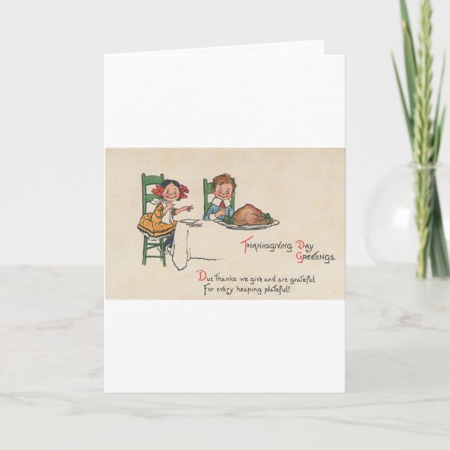old fashioned thanksgiving holiday card (Front)