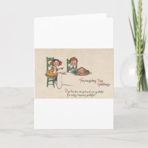 old fashioned thanksgiving holiday card
