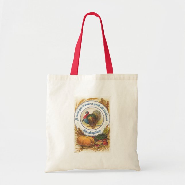 Old Fashioned Thanksgiving Tote Bag (Front)
