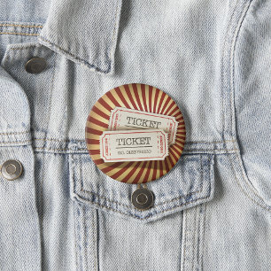 Old Fashioned Ticket Stub Carnival Theme 7.5 Cm Round Badge