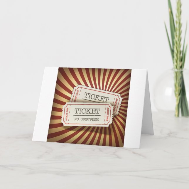 Old Fashioned Ticket Stub Carnival Theme Card (Front)