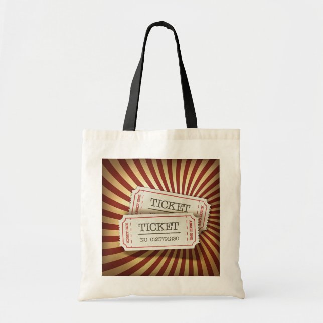 Old Fashioned Ticket Stub Carnival Theme Tote Bag (Front)
