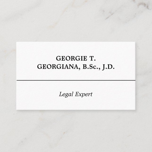 Old Fashioned, Traditional Business Card (Front)