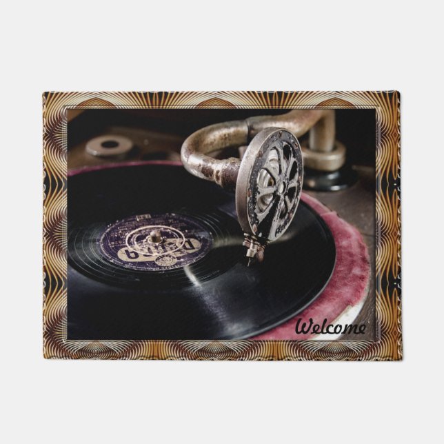 Old Fashioned Turntables Doormat (Front)