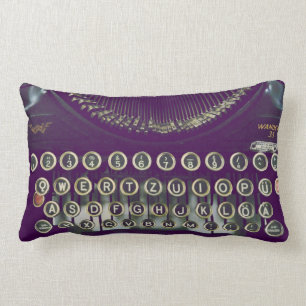 Old fashioned typewriter lumbar cushion