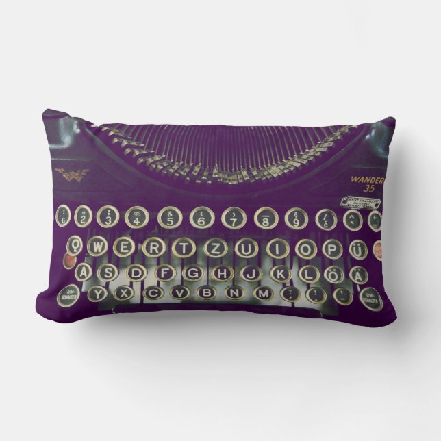 Old fashioned typewriter lumbar cushion (Front)