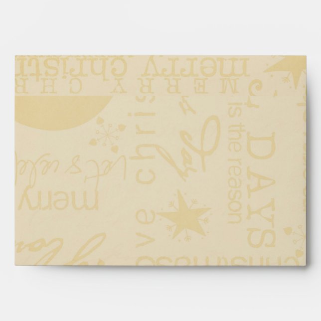 Old Fashioned Typography Snowflakes Envelope (Front)