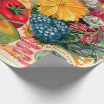 Old fashioned vegetable fruit flower seed advertis