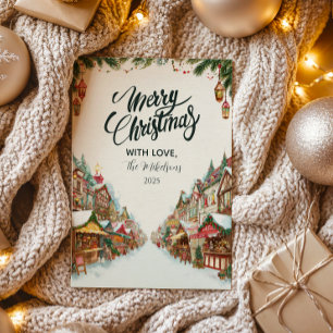 Old-Fashioned Village Christmas Holiday Card