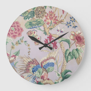 Old-fashioned Wallpaper Pattern Large Clock