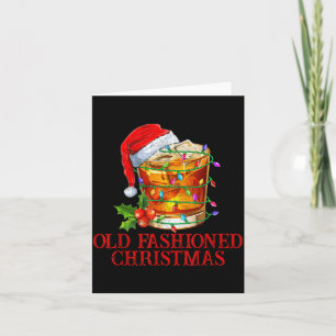 Old Fashioned Whiskey Christmas Funny Bourbon Tail Card