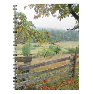 Old Fence On A Farm Notebook