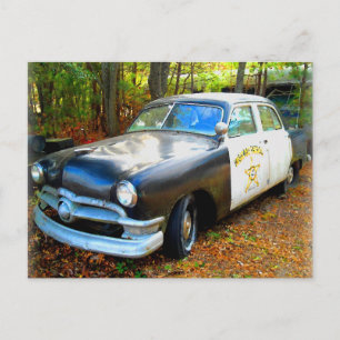Old Fifties Highway Patrol Police Car Postcard