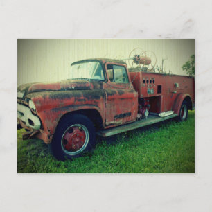 Old Fire Truck Postcard