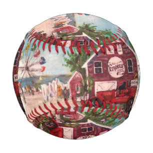 Old Firehouse, Geneva Painting on a basball Baseball