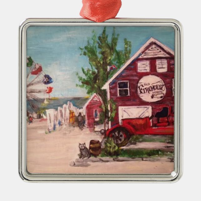 Old Firehouse, Geneva Painting on a Ornament (Front)