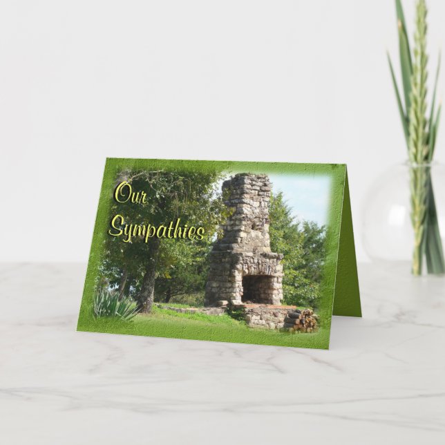 Old Fireplace Sympathies- any occasion-customize Card (Front)