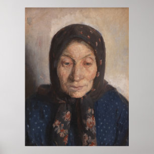 Old Fisherwoman by Anna Ancher Poster