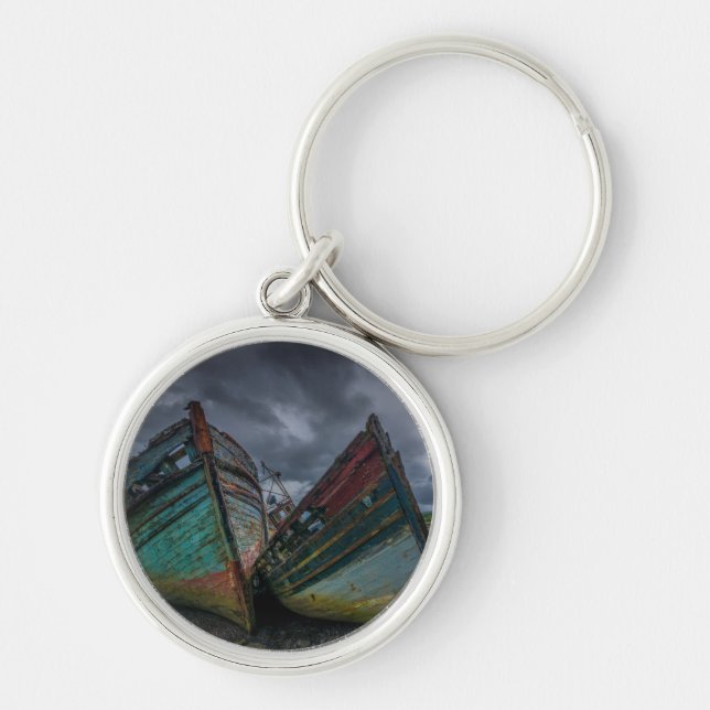 Old Fishing Boats Key Ring (Front)