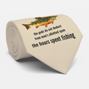 Old Fishing Saying Brook Trout Angler's Tie