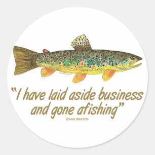 Old Fishing Words Classic Round Sticker