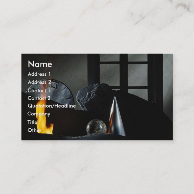 Old flame burning background business card (Front)