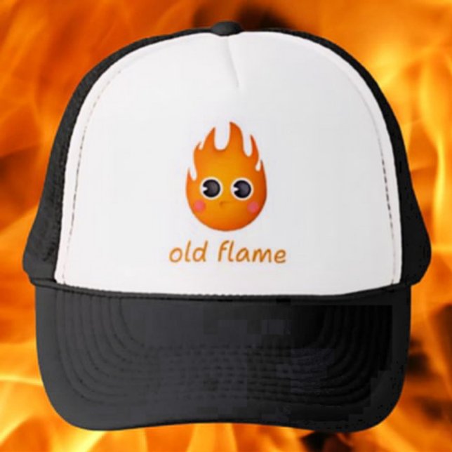 Old Flame Trucker Hat – Cute Punny Flame Design (Creator Uploaded)