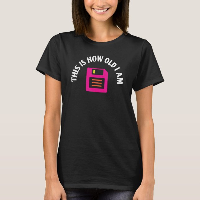 Old Floppy Disc PC 80s Retro Computer Geek Diskett T-Shirt (Front)