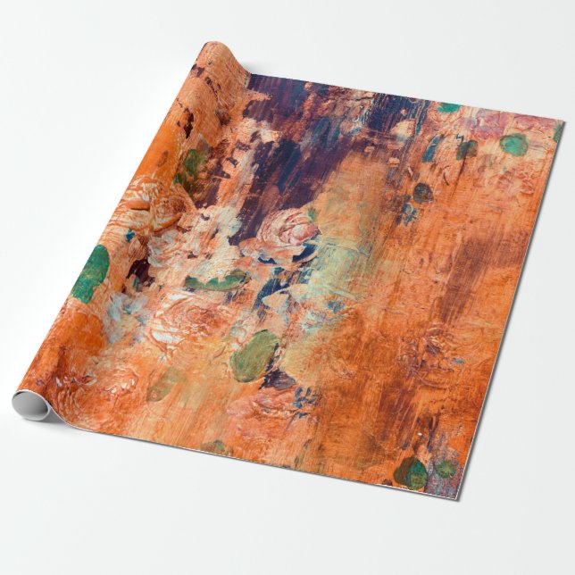 Old floral wallpaper grunge backround with vignett wrapping paper (Unrolled)