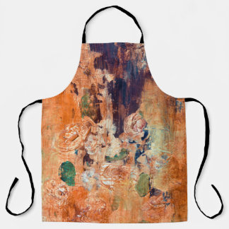 Old floral wallpaper, grunge vignette. apron