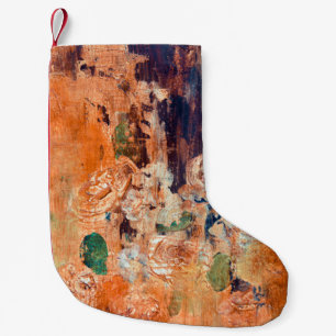 Old floral wallpaper, grunge vignette. small christmas stocking