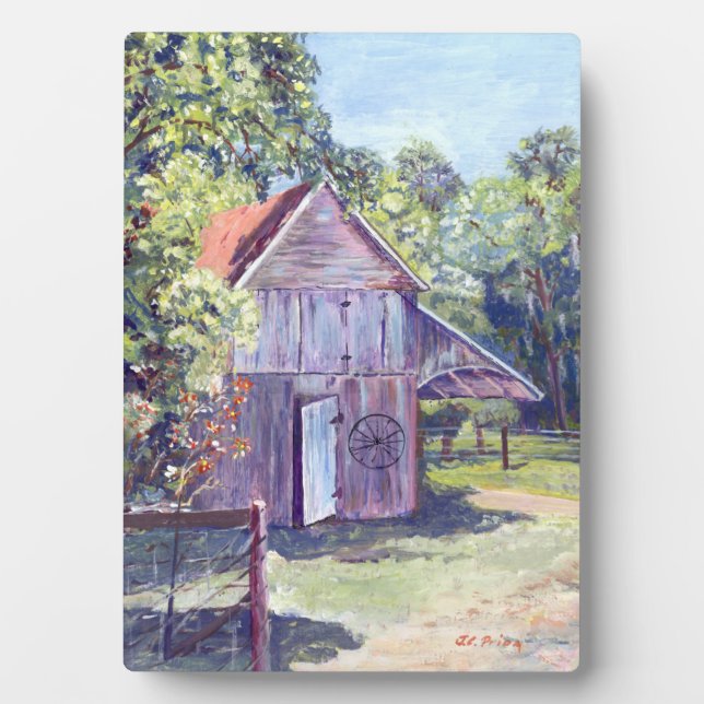Old Florida Barn Rustic Acrylic Painting Plaque (Front)