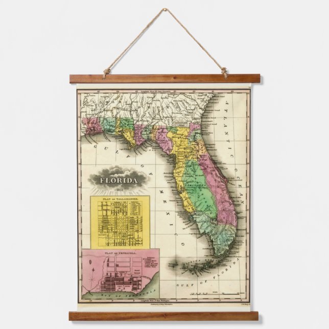Old Florida Map Hanging Tapestry (Front)