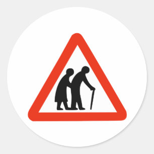 old folks classic round sticker