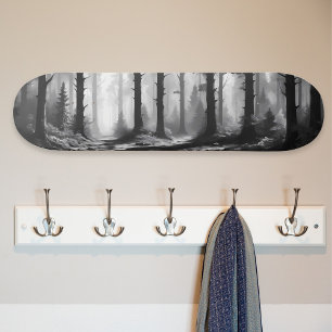 Old Forest in the Morning Mist Skateboard