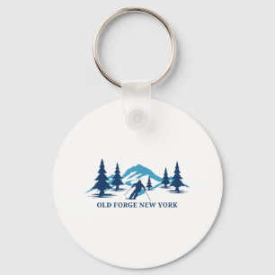Old Forge New York Ski Resort Skiing Skier _1 Key Ring